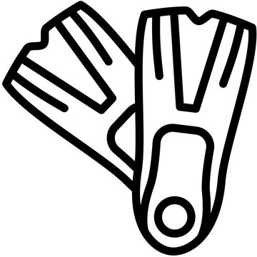 black outline diving fins clip art preview