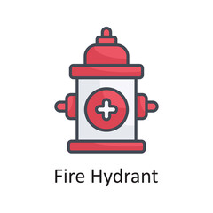 Fire Hydrant vector filled outline Icon Design illustration on White background. EPS 10 File