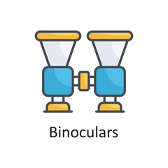 Binoculars vector filled outline Icon Design illustration on White background. EPS 10 File