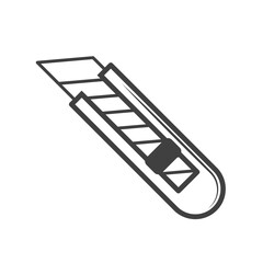 Stationery knife vector line style isolated on white background. 10 eps