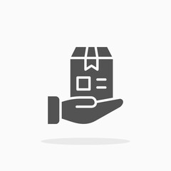 Received Package glyph icon. Can be used for digital product, presentation, print design and more.