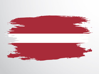 Flag of Latvia painted by brush.