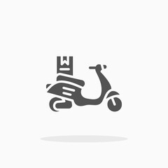 Motorcycle Delivery Package glyph icon. Can be used for digital product, presentation, print design and more.