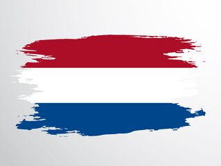 Flag of the Netherlands painted with a brush.