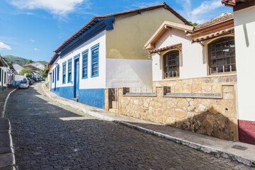 Fototapeta na wymiar Dom Pedro II Street, Sabara, Minas Gerais, Brazil