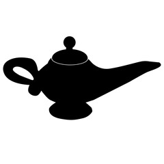 magic oil lamp icon on white background. alladin lamp  sign. magic lamp logo. flat style.