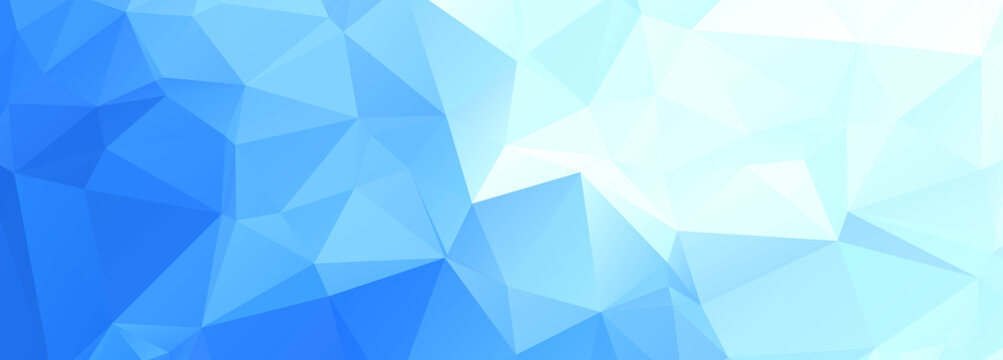 Modern Blue Low Poly Triangle Shapes Banner Background