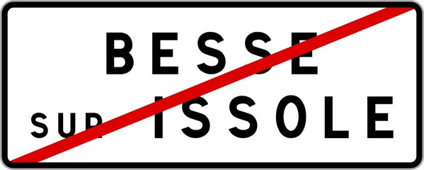 Panneau sortie ville agglomération Besse-sur-Issole / Town exit sign Besse-sur-Issole