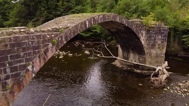 aerial view cromwells bridge over the river