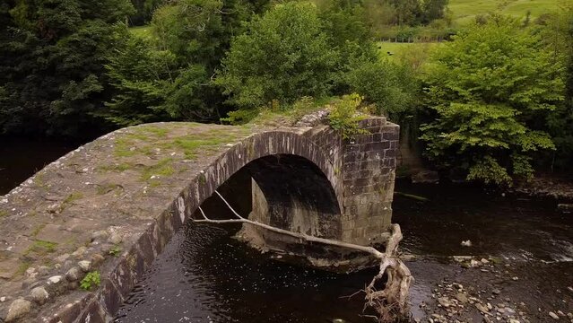 aerial view cromwells bridge over the river