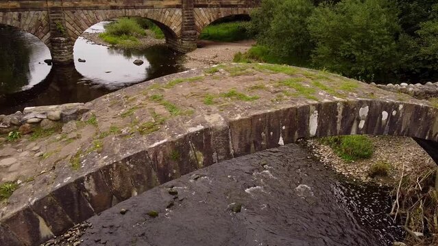 Close up of cromwells bridge with hoddler bridge in background