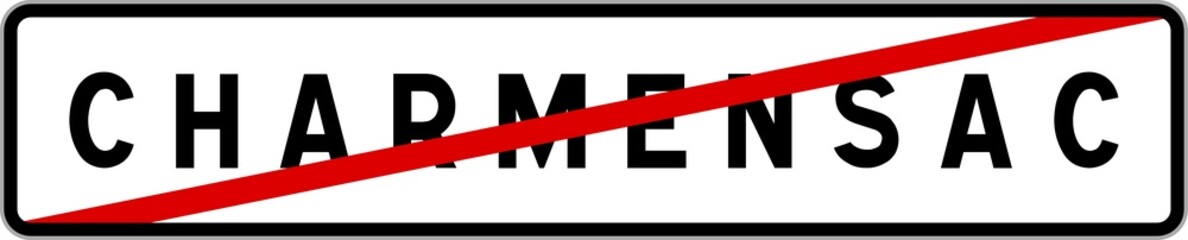 Panneau sortie ville agglomération Charmensac / Town exit sign Charmensac