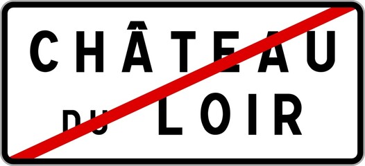 Panneau sortie ville agglomération Château-du-Loir / Town exit sign Château-du-Loir