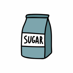 sugar doodle icon, vector color line illustration
