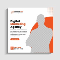 Digital marketing social media post template banner