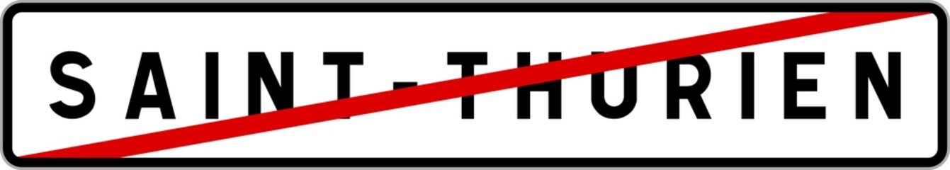 Panneau sortie ville agglomération Saint-Thurien / Town exit sign Saint-Thurien