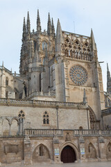 Fototapeta na wymiar Exterior view of the gothic cathedral of Burgos, Castilla León, Spain.