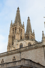 Fototapeta na wymiar Exterior view of the gothic cathedral of Burgos, Castilla León, Spain.