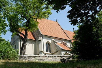 Fototapeta na wymiar Historic church in Chotel Czerwony around Bosko Zdroj, Ponidzie, Swietokrzyskie, Poland