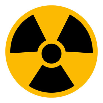 Nuclear radioactive danger sign. Toxic sign, symbol. Warning radioactive zone