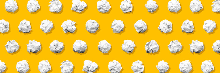 Crumpled paper balls for background pattern. Isolated and neatly organized for cover, ad, and others