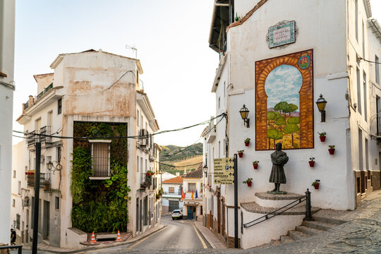 Beautiful street of Andalusian city Alora. Situated in province of Malaga with typically architecture with small streets , white houses. Travel destination close to Caminito del Rey 