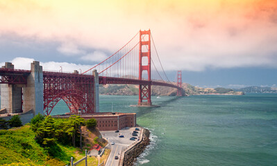 Golden Gate Bridge San Francisco California sunset