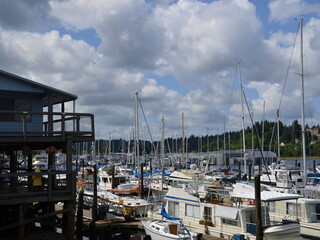 Marina at the Puget Sound in Olympia, the Capital City of Washington