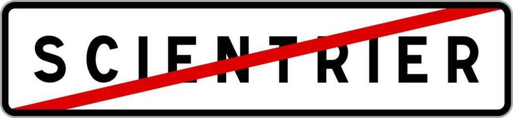Panneau sortie ville agglomération Scientrier / Town exit sign Scientrier
