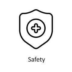 Safety vector outline Icon Design illustration on White background. EPS 10 File