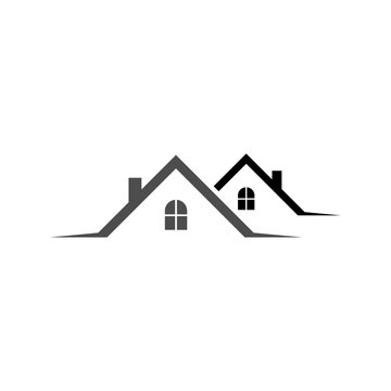 House roof icon logo isolated on white background