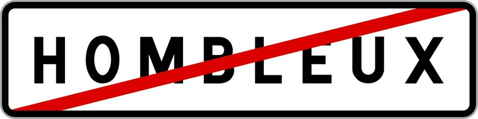 Panneau sortie ville agglomération Hombleux / Town exit sign Hombleux