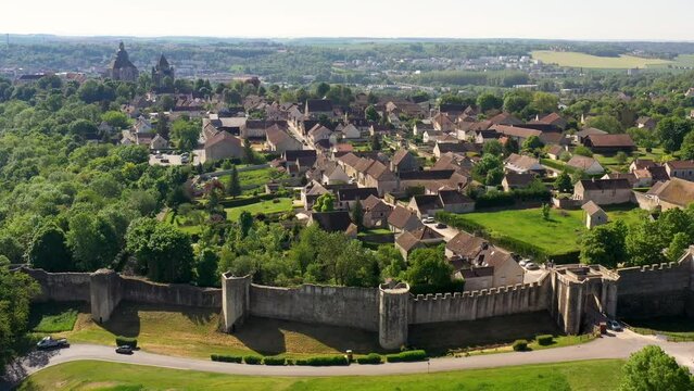 aerial view on the medieval city of Provins which owned to the world heritage of Unesco