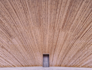 Wooden wall with door