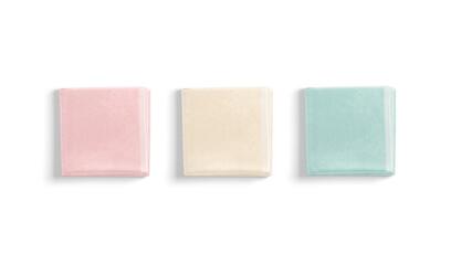 Blaank colored folded big towel mockup, top view