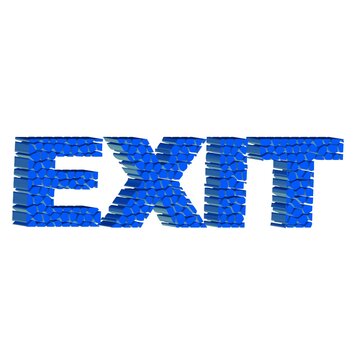 Exit buttom icon label 