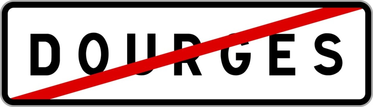 Panneau sortie ville agglomération Dourges / Town exit sign Dourges