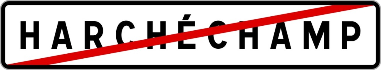 Panneau sortie ville agglomération Harchéchamp / Town exit sign Harchéchamp