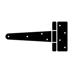 Door hinge icon. Black silhouette. Horizontal front side view. Vector simple flat graphic illustration. Isolated object on a white background. Isolate.