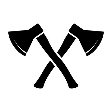 crossed black axes on white background clip art preview