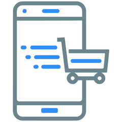Mobile, online, shopping icon