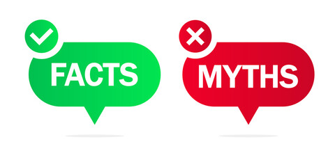 Messages facts myths. Vector illustration. stock image.