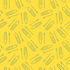 SUP (Stand Up Paddle) seamless summer pattern, great for wrapping, textile, wallpaper, greeting card- vector illustration