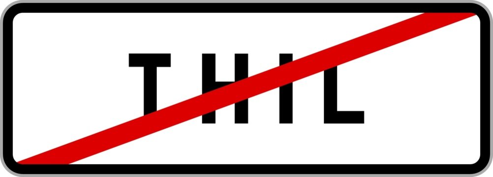 Panneau sortie ville agglom&eacute;ration Thil / Town exit sign Thil