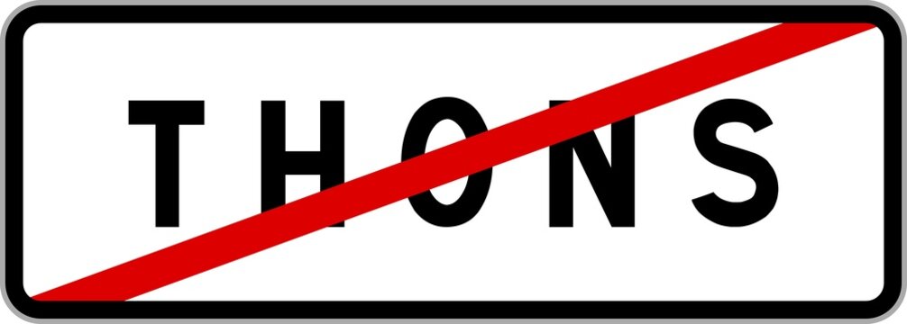 Panneau sortie ville agglom&eacute;ration Thons / Town exit sign Thons