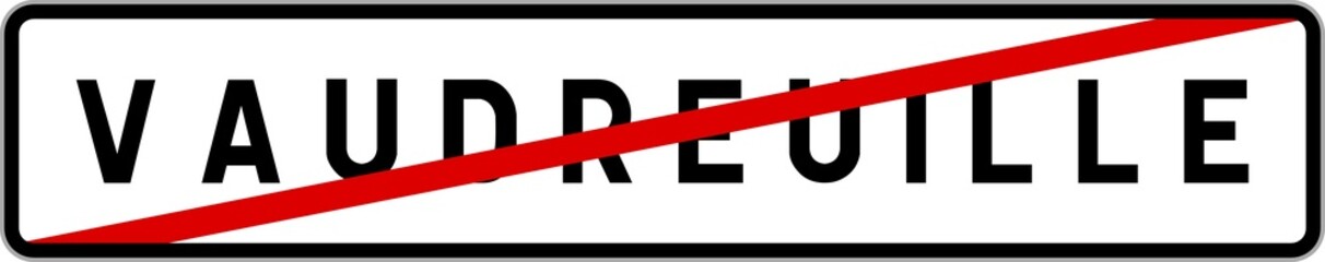 Obraz premium Panneau sortie ville agglomération Vaudreuille / Town exit sign Vaudreuille