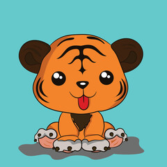 Cute baby dog cartoon illustration and vector