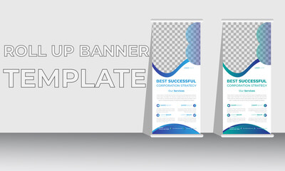 Professional Roll up stand banner template design, vertical, background, pull up design, modern Banner, rectangle