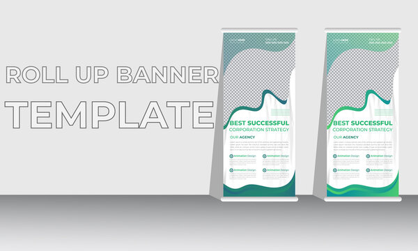Professional Roll up stand banner template design, vertical, background, pull up design, modern Banner, rectangle