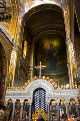 Fototapeta na wymiar Interior of St. Vladimir's Cathedral in Kyiv, Ukraine 